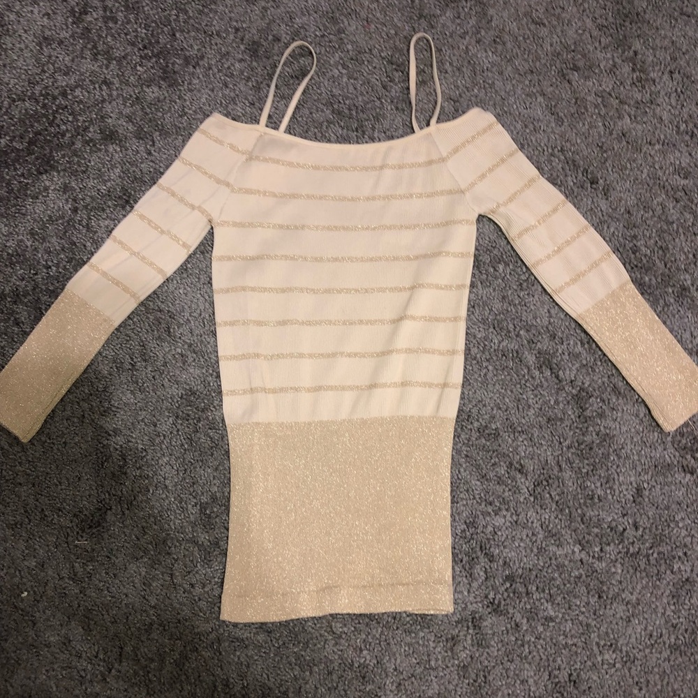 Gold Bebe dressy top
